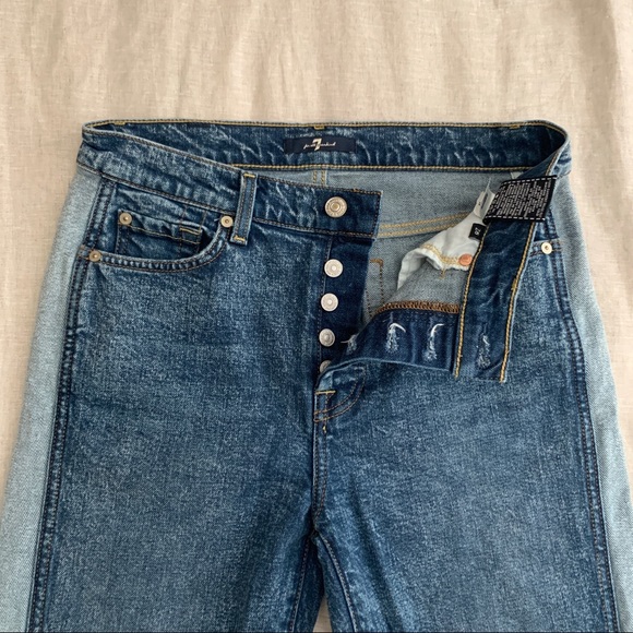 7 For All Mankind cropped, side stripe jeans - Picture 4 of 6